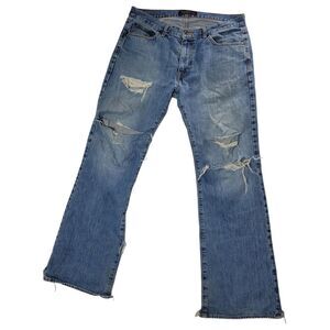 Vintage Y2K American Eagle Mens Jeans Wide Leg Distressed Mens 32x32
